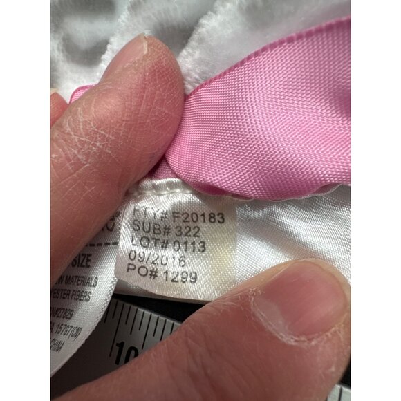 Oakie Dokie Plush Cat Kitten Lovey Security Blanket With Pink Bow Ruffle Trim Sa - Picture 7 of 8